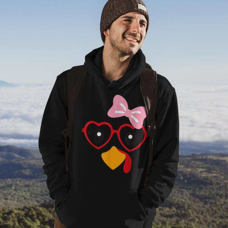 Cute Turkey Face Heart Sunglasses Thanksgiving Costume Hoodie Lifestyle