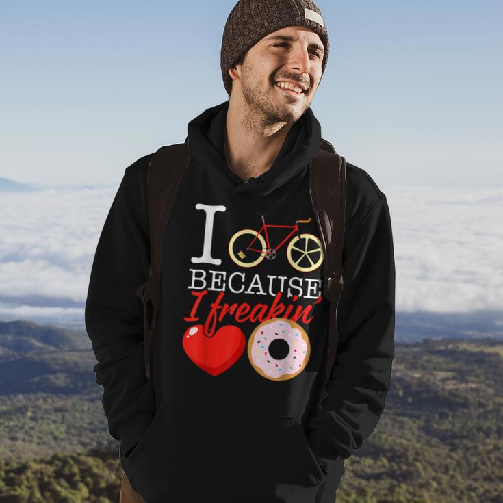 I Cycle Because I Freakin' Love Donuts Cycling Hoodie Lifestyle