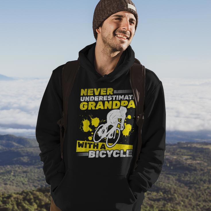 Cycling Grandpa Never Underestimate Grandpa With A Bicycle Gift For Mens Hoodie Lifestyle