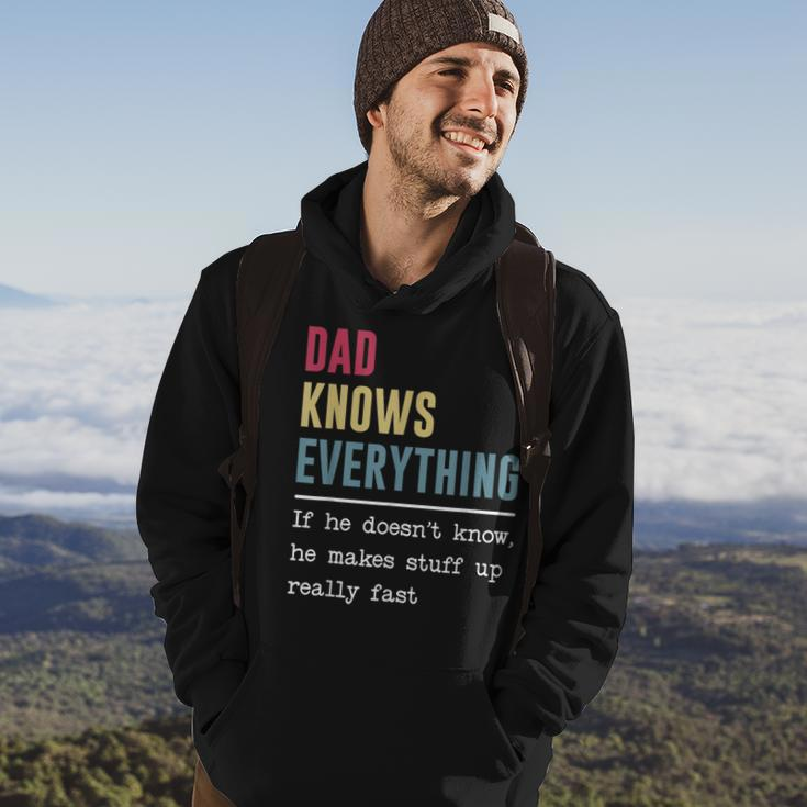 Dad Knows Everything Funny Fathers Day Hoodie Lifestyle