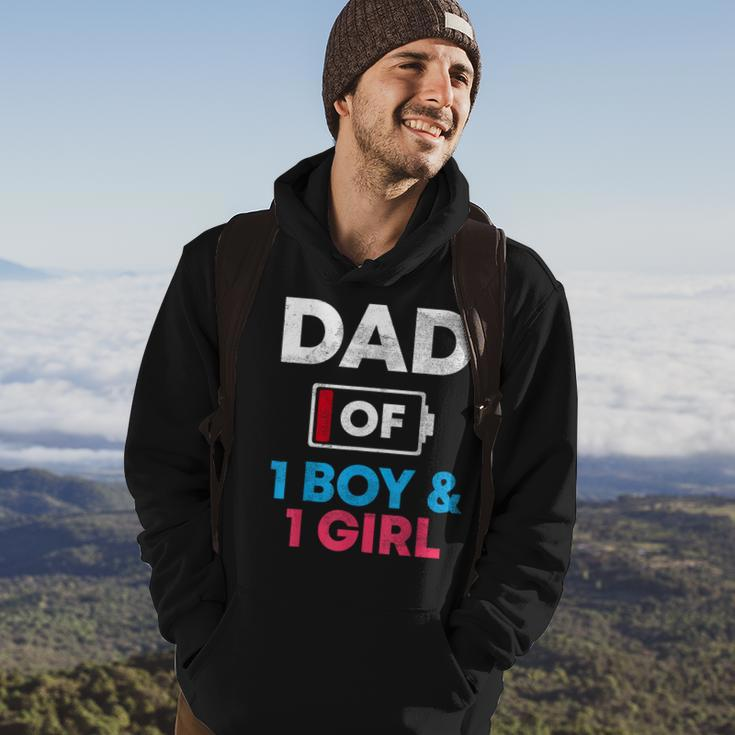 Dad Of 1 Boy And 1 Girl Battery Low Daddy Fathers Day Gift Hoodie Lifestyle
