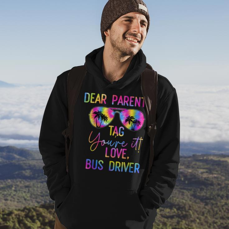 Dear Parents Tag It Last Day Of School Bus Driver Tie Dye Hoodie Lifestyle