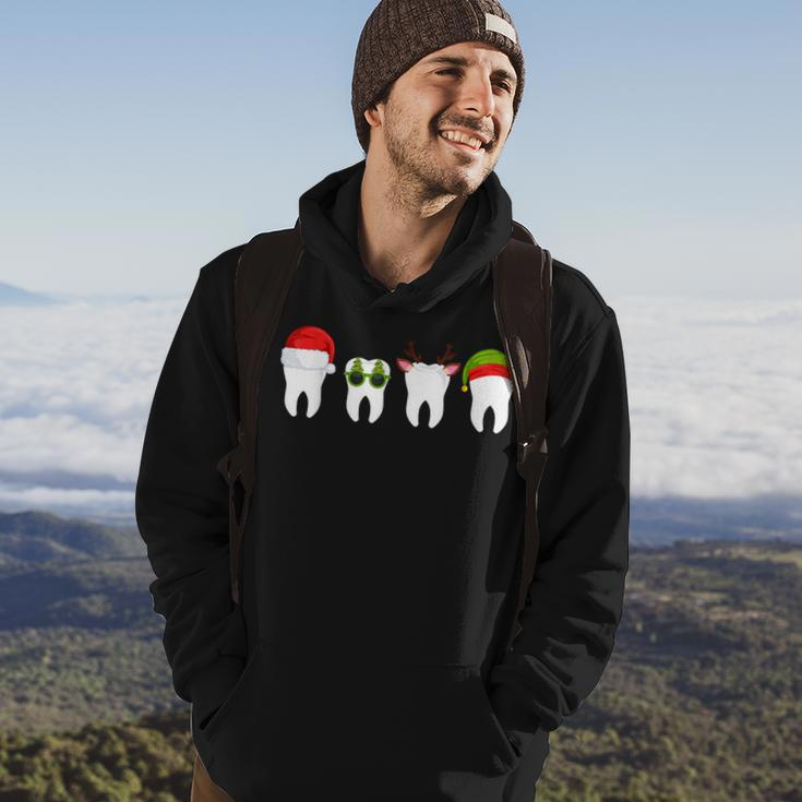 Dentist Christmas Tooth Dental With Xmas Hats Hoodie Lifestyle