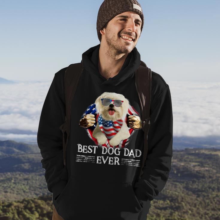 Dog Maltese Best Maltese Dad Ever American Flag 4Th Of July Gifts Men Hoodie Lifestyle