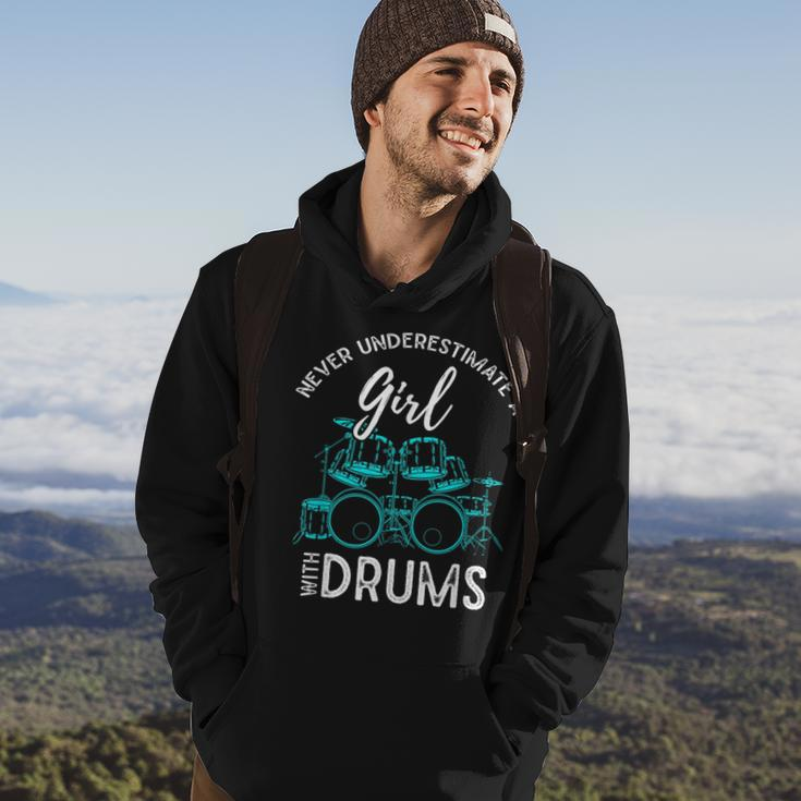 Drummer Girls Gift Never Underestimate A Girl With Drums Hoodie Lifestyle