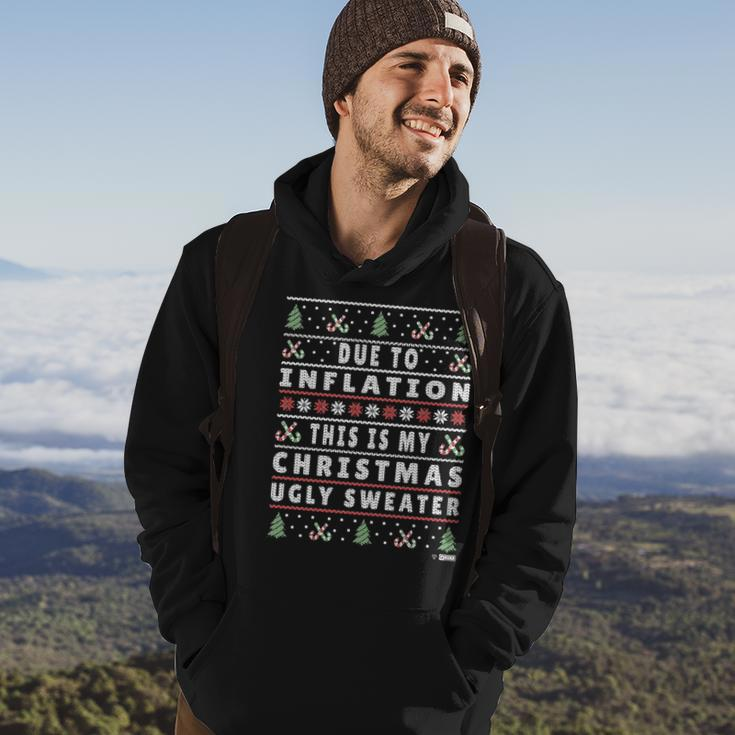 Due To Inflation Ugly Christmas Sweater Xmas Quote Hoodie Lifestyle