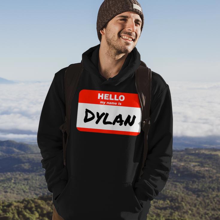 Dylan Name Tag Sticker Work Office Hello My Name Is Dylan Hoodie | Mazezy