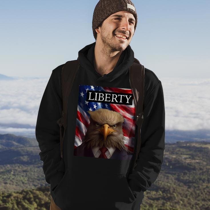 Eagle In A Suit American Flag - 4Th Of July Liberty Hoodie Lifestyle