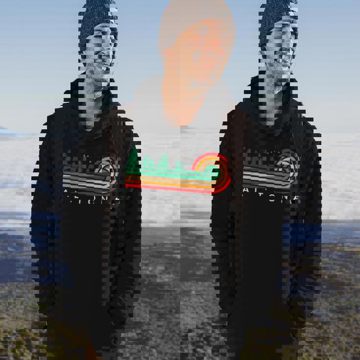 Evergreen Vintage Stripes Altona Nebraska Hoodie Lifestyle