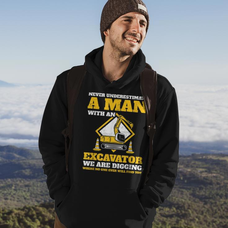 Excavator Drivers Never Underestimate An Old Man Excavator Gift For Mens Hoodie Lifestyle