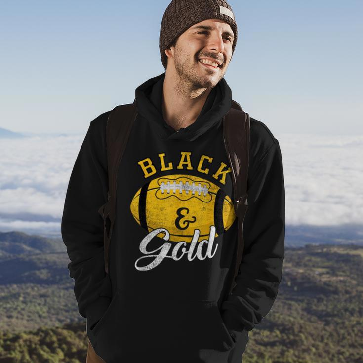 Football Game Day Black And Gold Costume For Football Lover Hoodie Lifestyle
