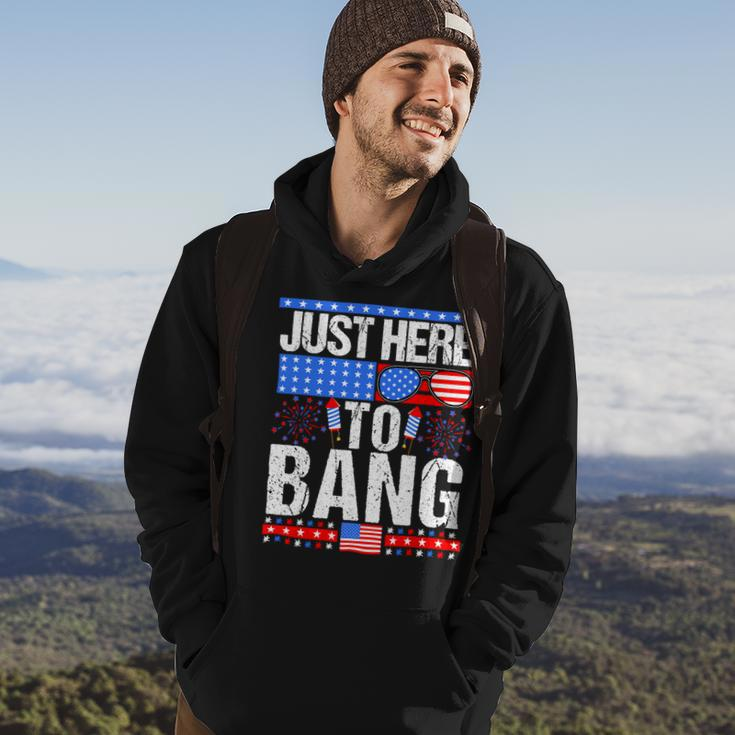 Fourth Of July 4Th Of July Im Just Here To Bang Patriotic Hoodie Lifestyle