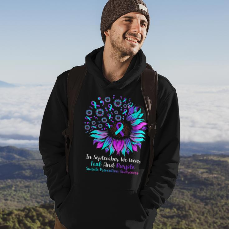 Fun In September We Wear Teal And Purple Suicide Preventions Hoodie Lifestyle
