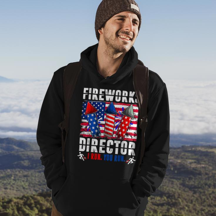 Funny 4Th Of July Fireworks Director I Run You Run Usa Flag Hoodie Lifestyle