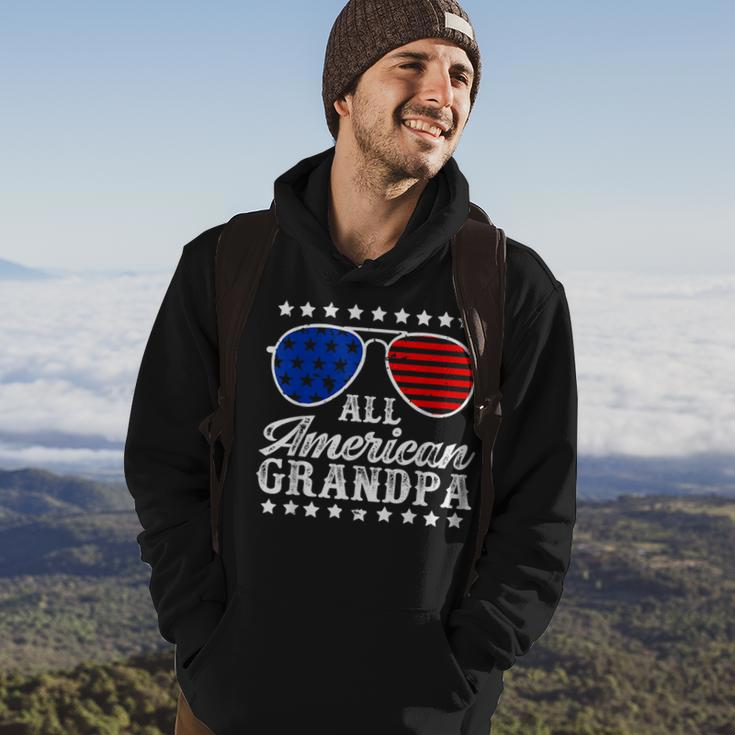 Funny All American Grandpa Sunglasses Usa 4Th Of July Hoodie Lifestyle