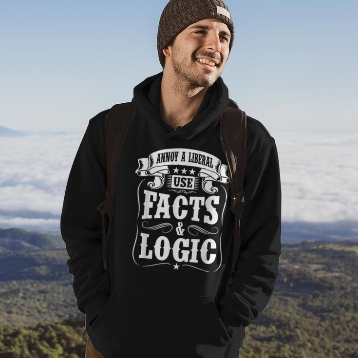 Funny Annoy A Liberal Use Facts And Logic Hoodie Lifestyle
