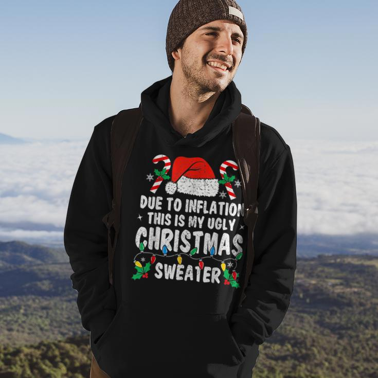Due To Inflation Ugly Christmas Sweaters Holiday Party Hoodie Lifestyle