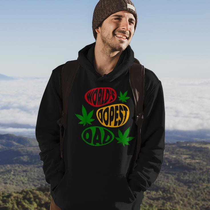 Funny Fathers Day Worlds Dopest Dad Cannabis Marijuana Weed Hoodie Lifestyle