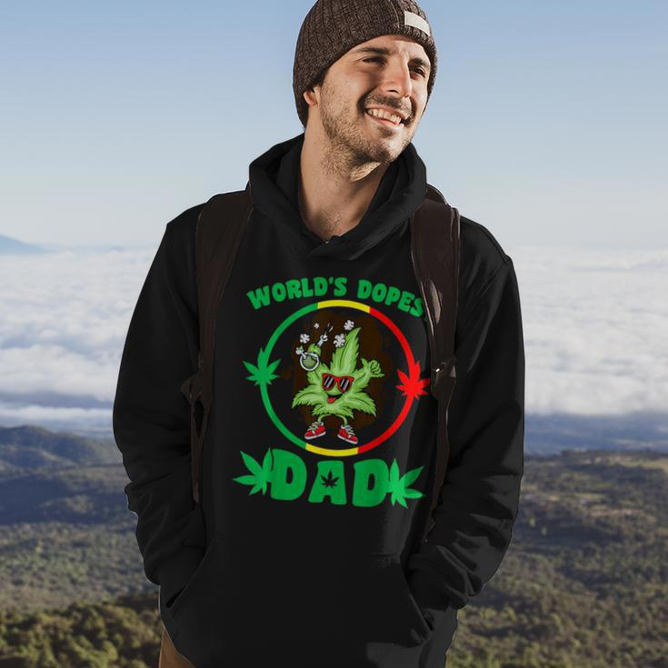 Funny Fathers Day Worlds Dopest Dad Cannabis Marijuana Weed Hoodie Lifestyle
