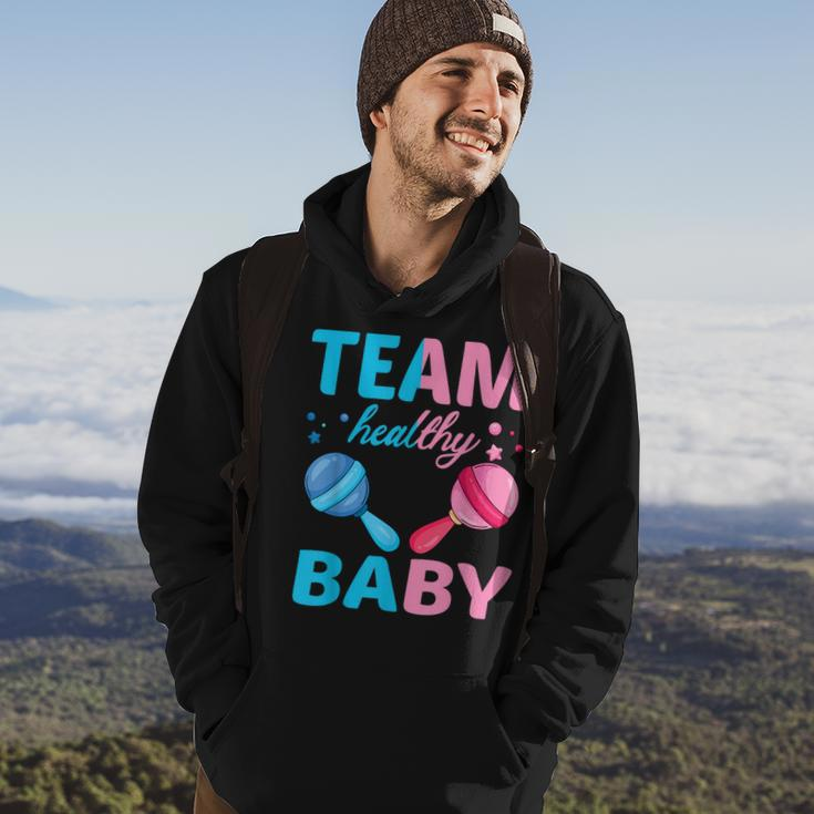Funny Gender Reveal Of Team Healthy Baby Party Supplies Hoodie Lifestyle