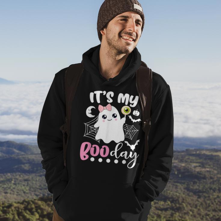 Its My Boo Day Cute Halloween Birthday Ghost Pink Bow Hoodie Lifestyle