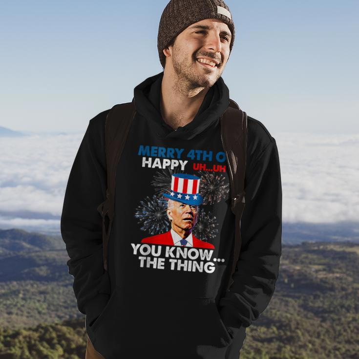 Funny Joe Biden Merry 4Th Of You Knowthe Thing 4Th Of July Hoodie Lifestyle