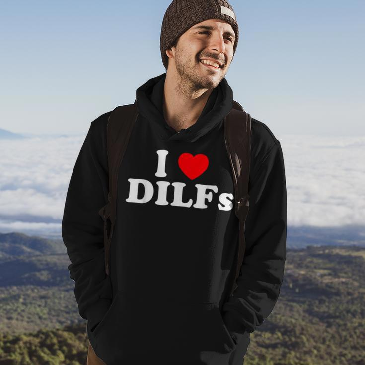 I Love Dilfs I Heart Dilfs Red Heart Cool Hoodie Lifestyle