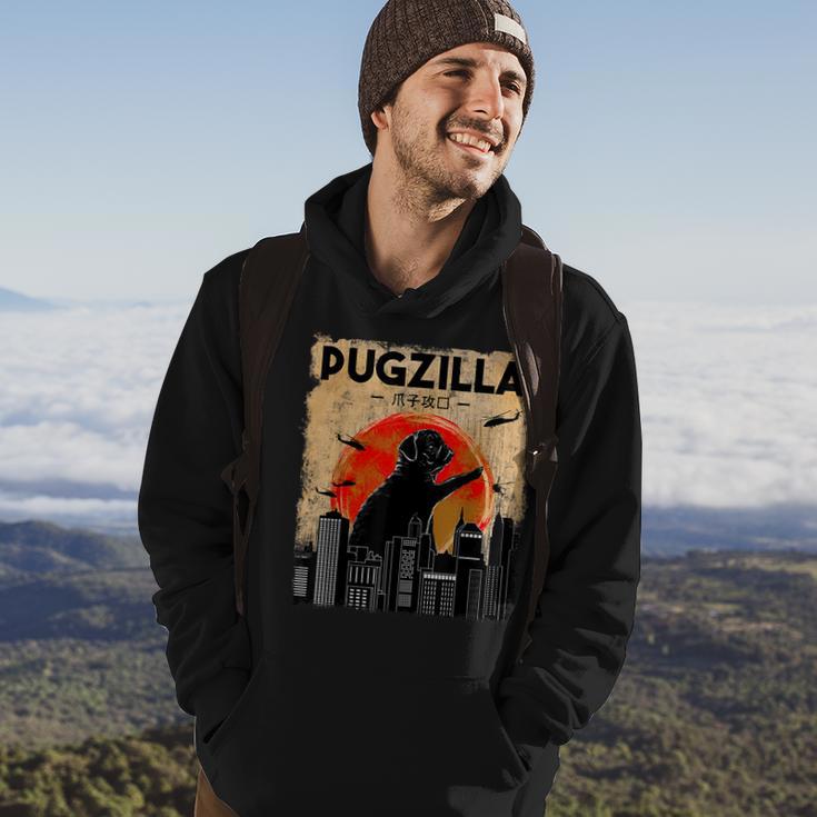 Pug Owner Pugzilla Dog Lover Pug Hoodie Lifestyle