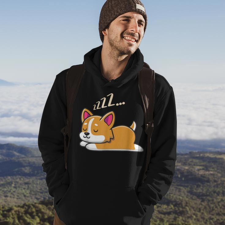 Funny Sleeping Fur Baby Cute And Intelligent Dogs Corgis Hoodie Lifestyle