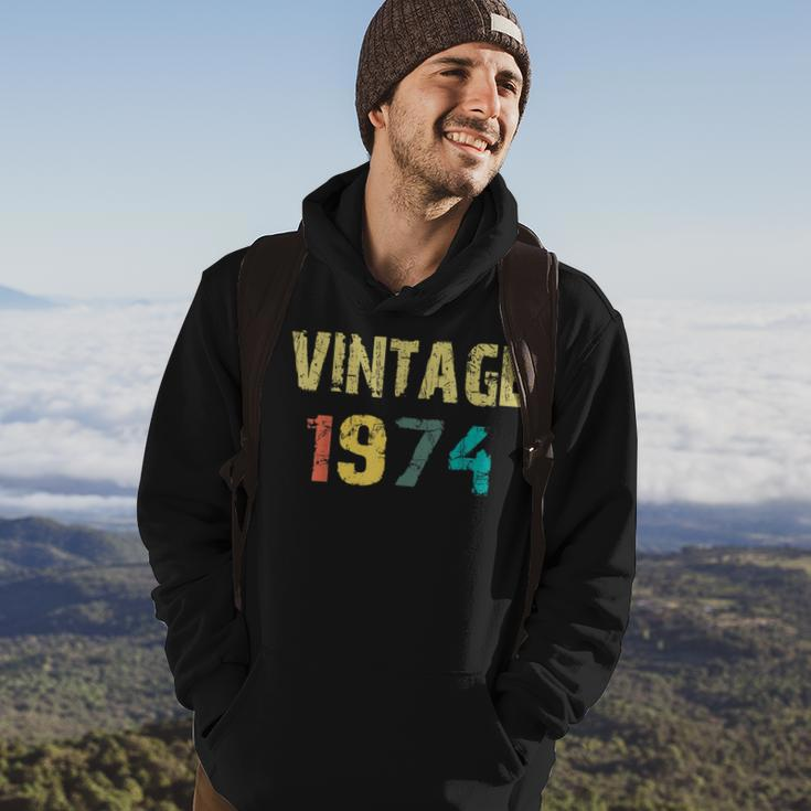 Funny Vintage Born In 1974 Retro 45Th Birthday Gifts Hoodie Lifestyle