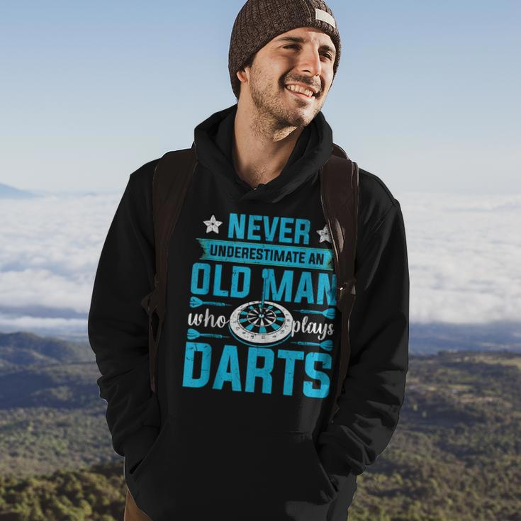 Grandparents Never Underestimate An Old Man Who Plays Darts Hoodie Lifestyle