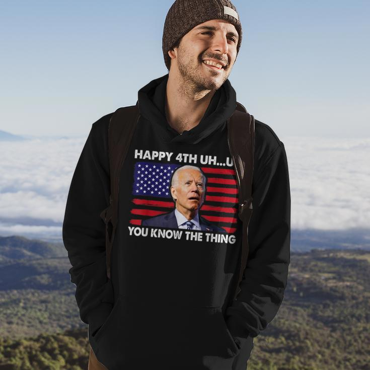 Happy Uh You Know The Thing 4Th Of July Funny Confused Retro Hoodie Lifestyle