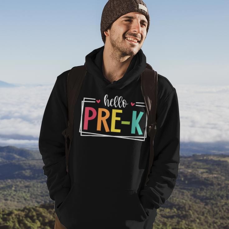 Hello Pre-K First Day Of School Welcome Back To School Hoodie Lifestyle
