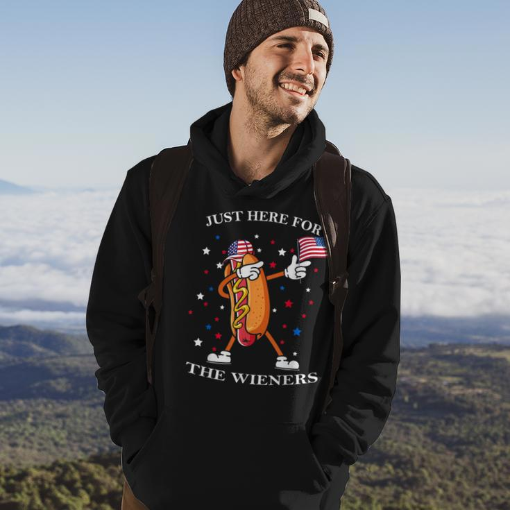 Hot Dog Im Just Here For The Wieners Funny Fourth Of July Hoodie Lifestyle