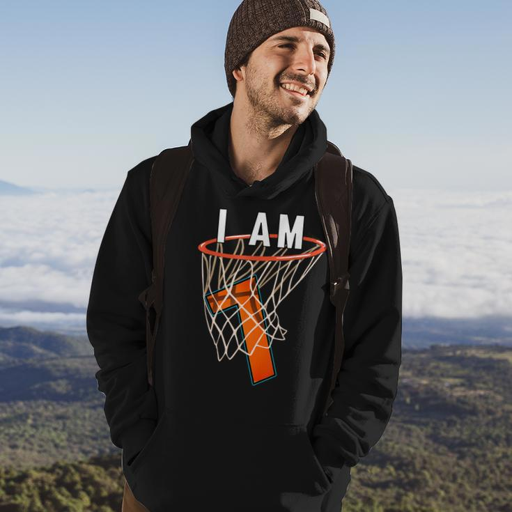 I Am 7 Basketball Themed 7Th Birthday Party Celebration Hoodie Lifestyle