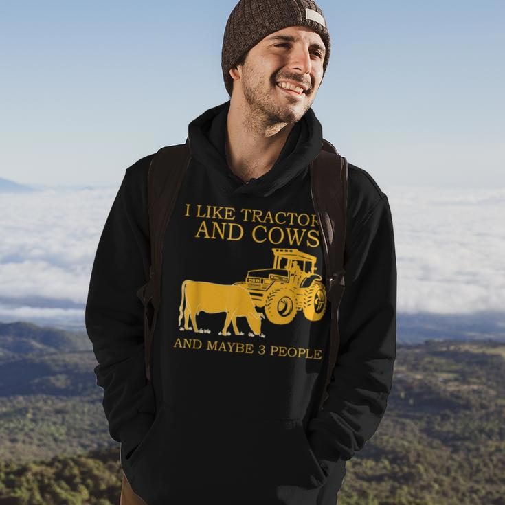 I Like Tractors And Cows And Maybe 3 People Farmer Design Hoodie Lifestyle