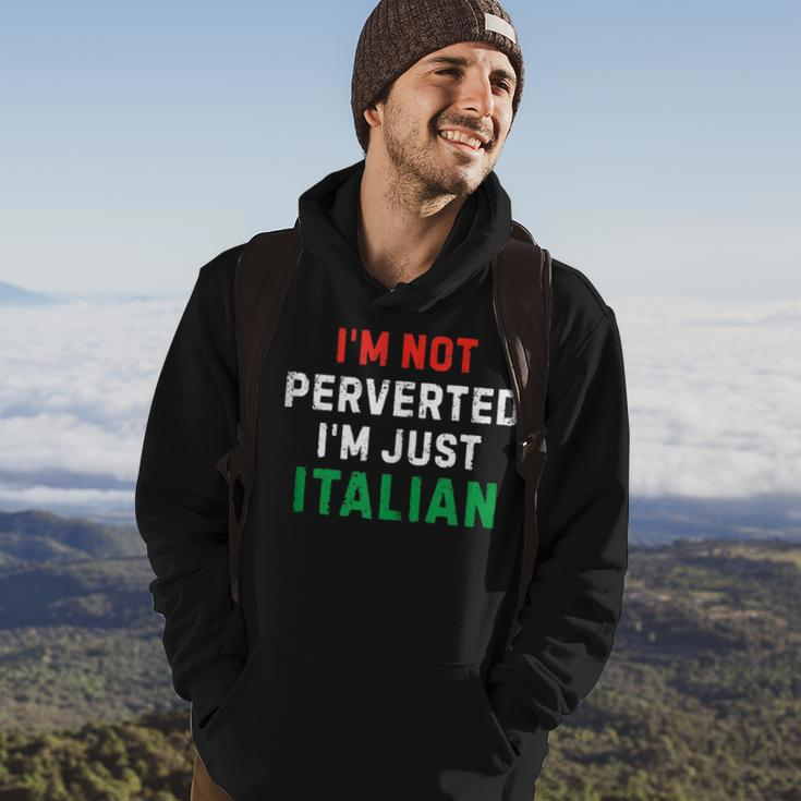 I’M Not Perverted I’M Just Italian Funny Vintage Quote Hoodie Lifestyle