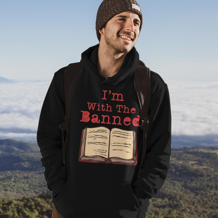 Im With The Banned Book Lovers Political Statement Apparel Hoodie Lifestyle