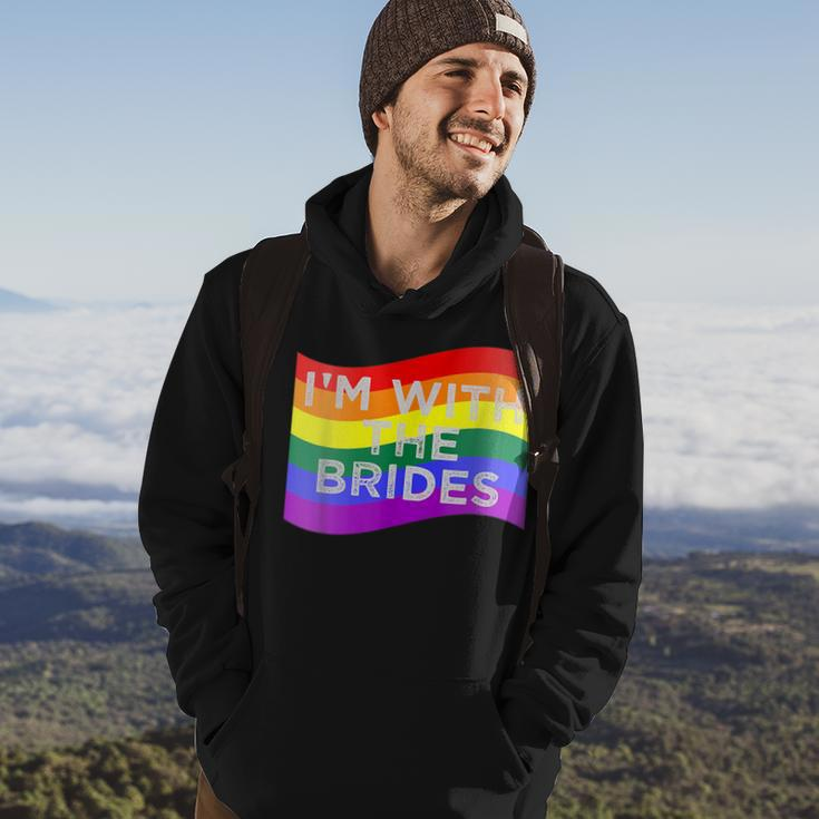 Im With The Brides Lesbian Gay Wedding Party Hoodie Lifestyle