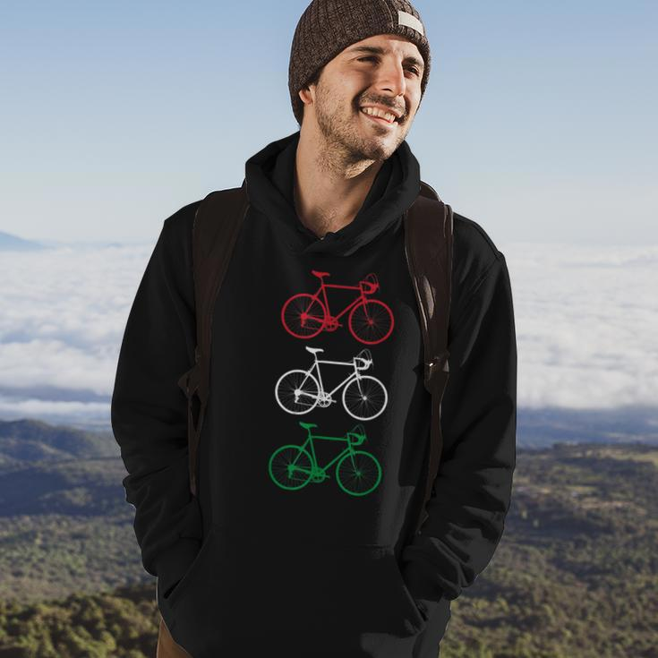 Italian Italy Flag Cycling Vintage Bicycles Gift Hoodie Lifestyle