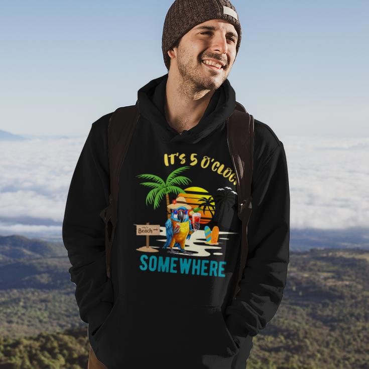 It's 5 O’Clock Somewhere Parrot Sunset Drinking Hoodie Lifestyle