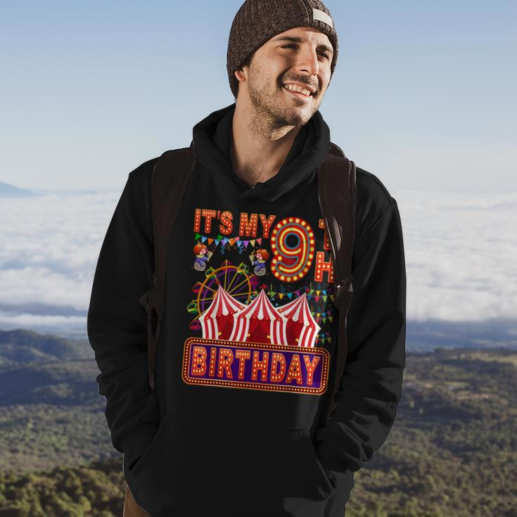 It's My 9Th Birthday Circus Carnival Birthday Party Decor Hoodie Lifestyle