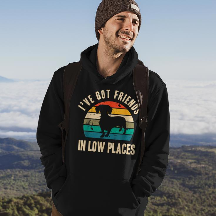 I've Got Friends In Low Places Dachshund Vintage Hoodie Lifestyle