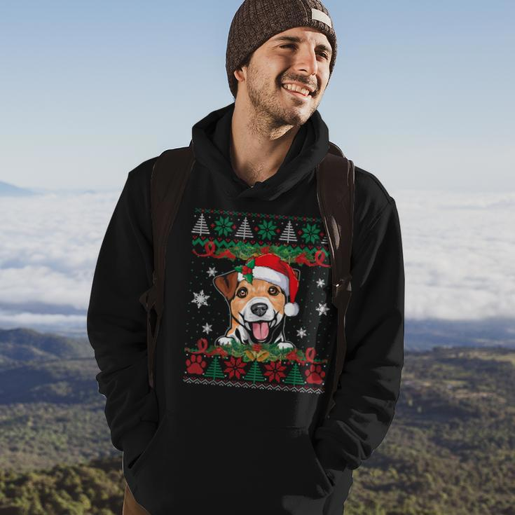 Jack Russell Terrier Christmas Santa Ugly Sweater Dog Lover Hoodie Lifestyle