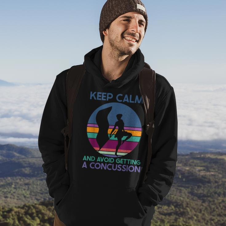 Keep Calm And Avoid Getting A Concussion Retro Color Guard Hoodie Lifestyle