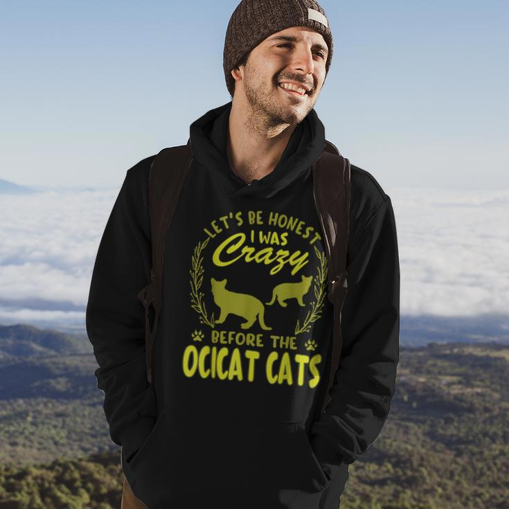 Lets Be Honest I Was Crazy Before Ocicat Cats Hoodie Lifestyle