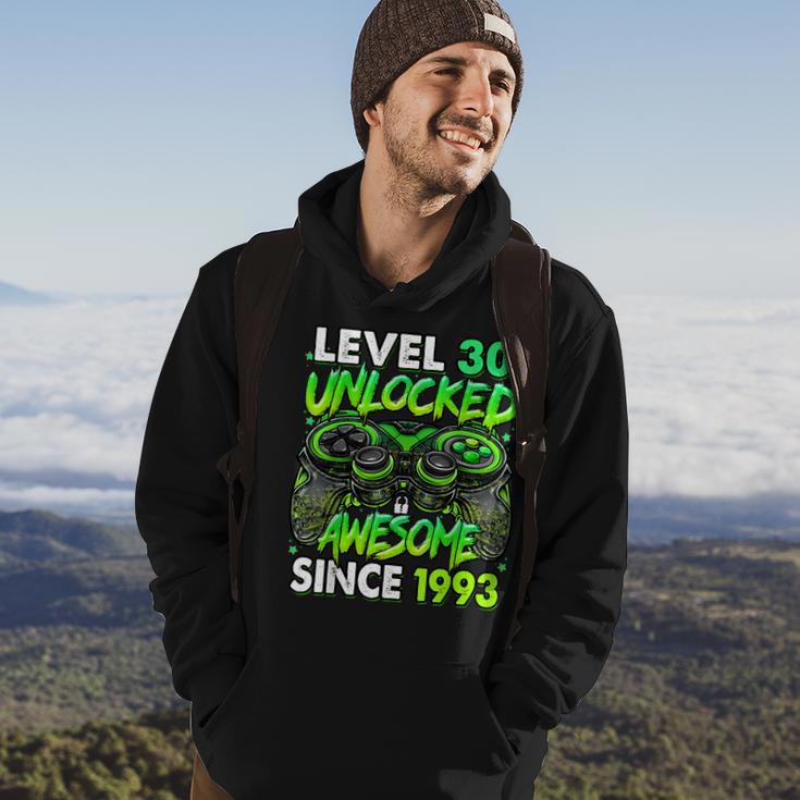 Level 30 Unlocked Awesome Since 1993 30Th Birthday Gaming Hoodie Lifestyle