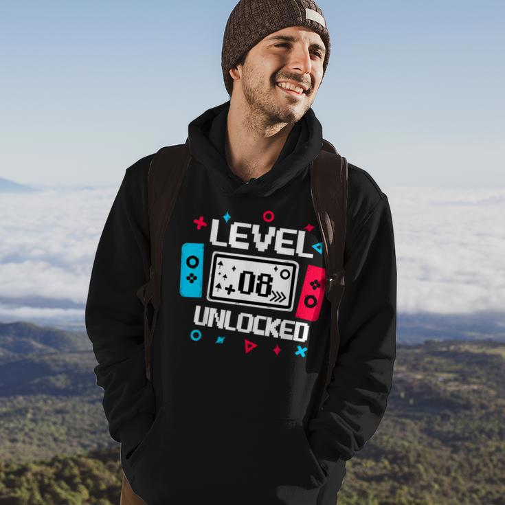 Level 8 Unlocked Gamer 8Th Birthday Video Game Lovers Hoodie Lifestyle