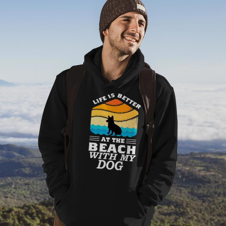 Life Is Better At The Beach With My Dog Corgi Lovers Graphic Hoodie Lifestyle