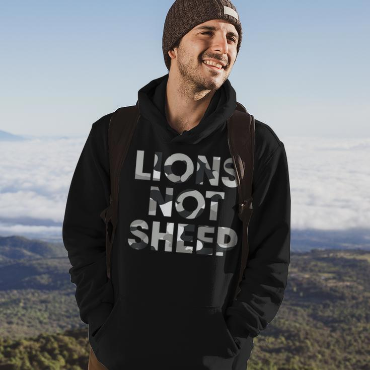 Lions Not Sheep Grey Gray Camo Camouflage Hoodie Lifestyle